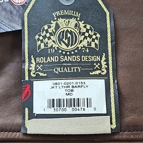 Roland Sands Barfly in Tobacco sz M mens